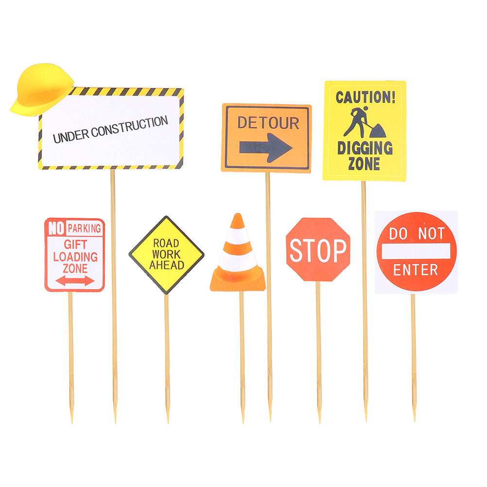 Baby Food Dessert - 15Pcs Construction Vehicle Cake Toppers Food