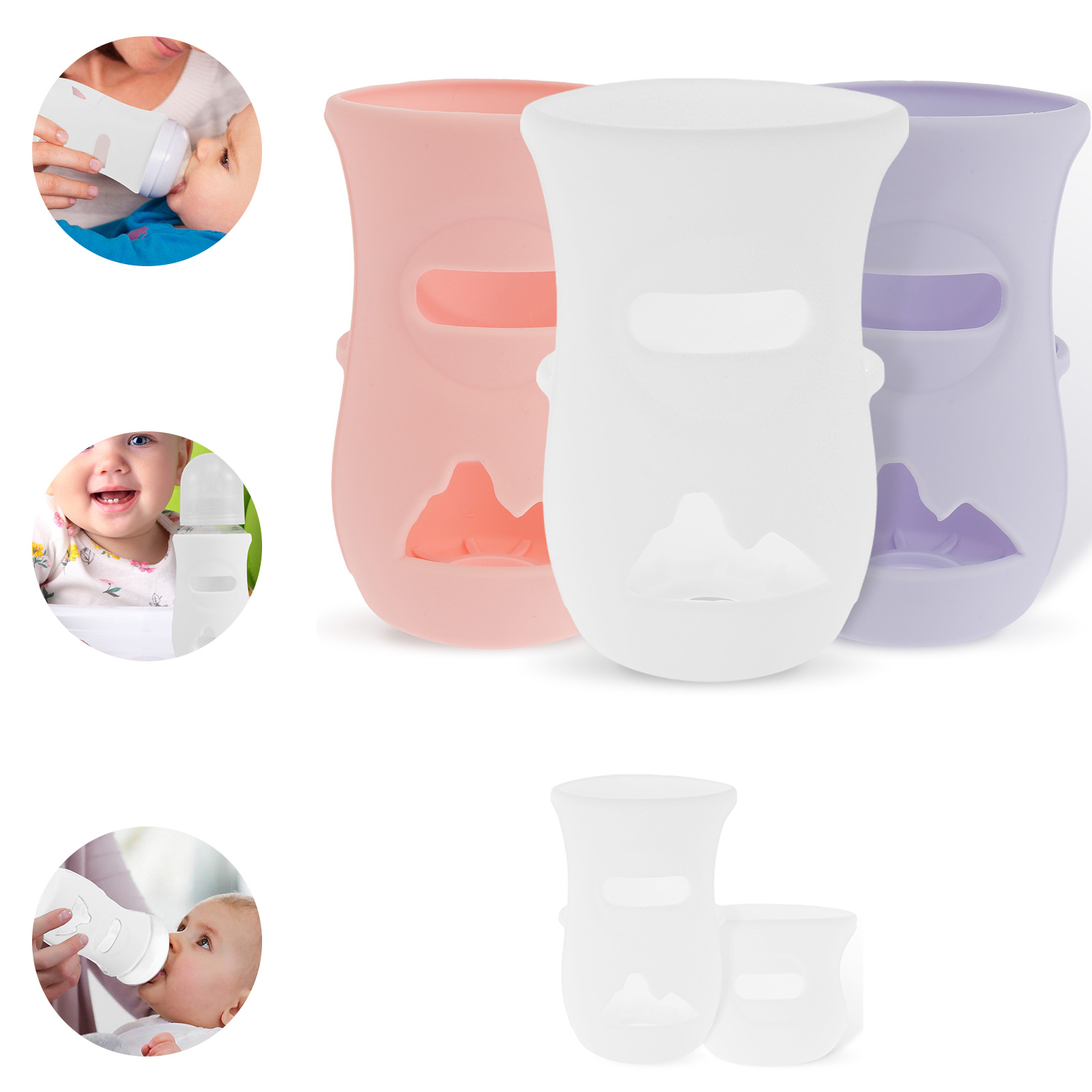 Baby Food Stuff - Silicone Sleeves Silicone Baby Bottle Cover