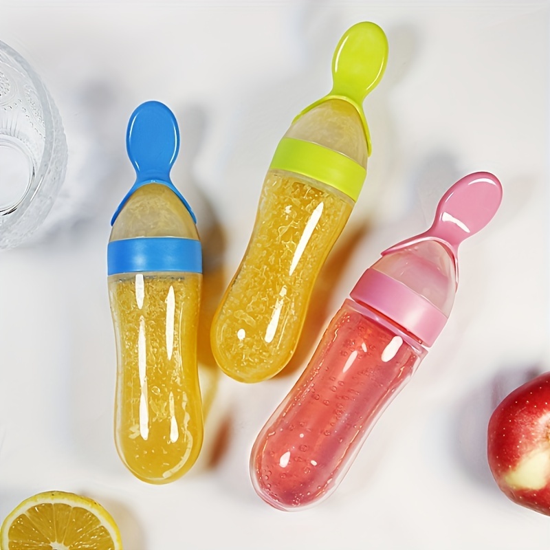 Baby Food Lunch - Baby Feeding Silicone Bottle with Spoon,