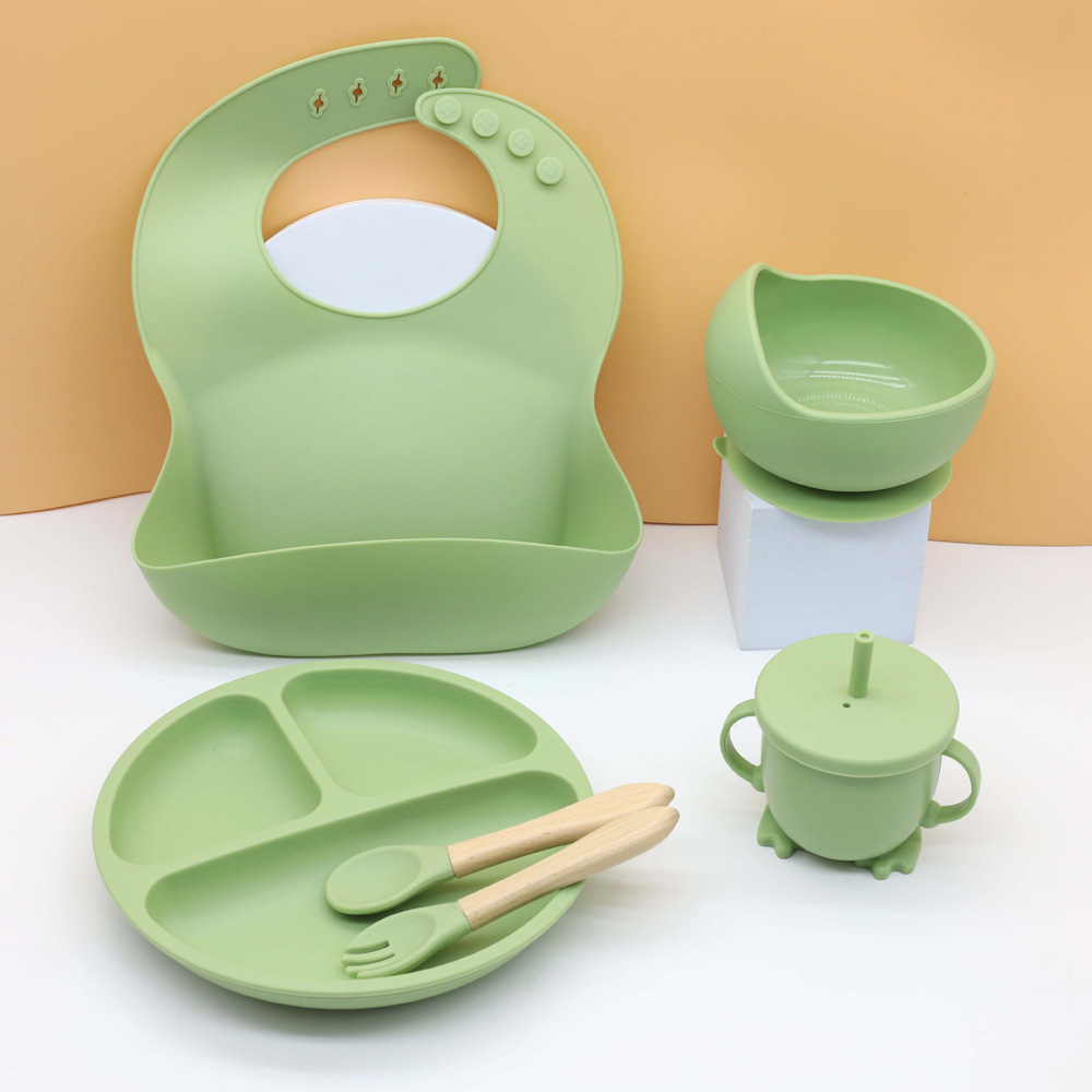 Baby Food Bowl - Hot baby food tableware set bib