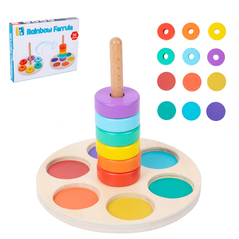 Baby Food Nestum - Baby Wooden Rainbow Stacking Toy Montessori