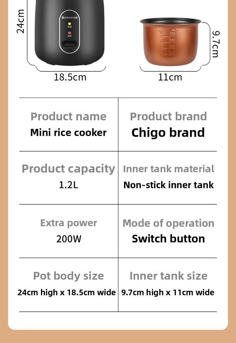 1.2L Mini Rice Cooker, Dormito - Baby Rice Food review and price