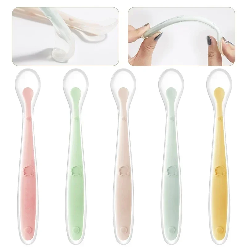 Soft Silicone Baby Spoon Toddl - Baby Food Lunch review and price